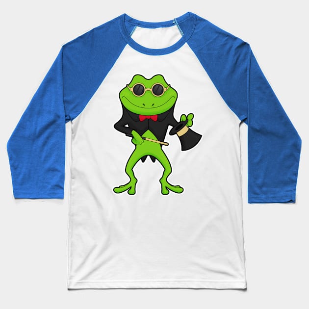 Frog as Magician with Magic wand & Hat Baseball T-Shirt by Markus Schnabel